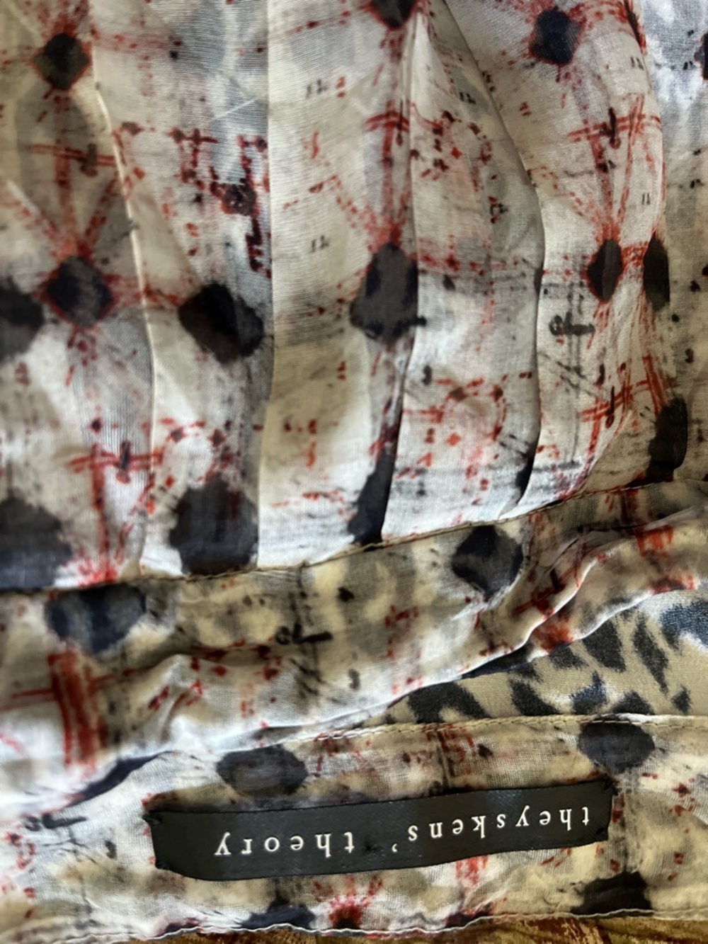 Theyskens Theory Geometric Leopard Print 100 Silk Maxi Layered Semi-Sheer Skirt - Picture 8 of 13